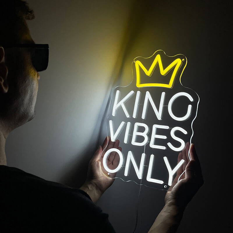 👑KING VIBES ONLY - Neon Schild (29x40cm)(USB)