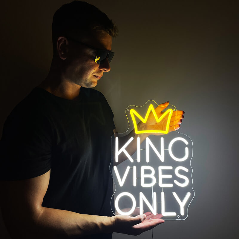 👑KING VIBES ONLY - Neon Schild (29x40cm)(USB)