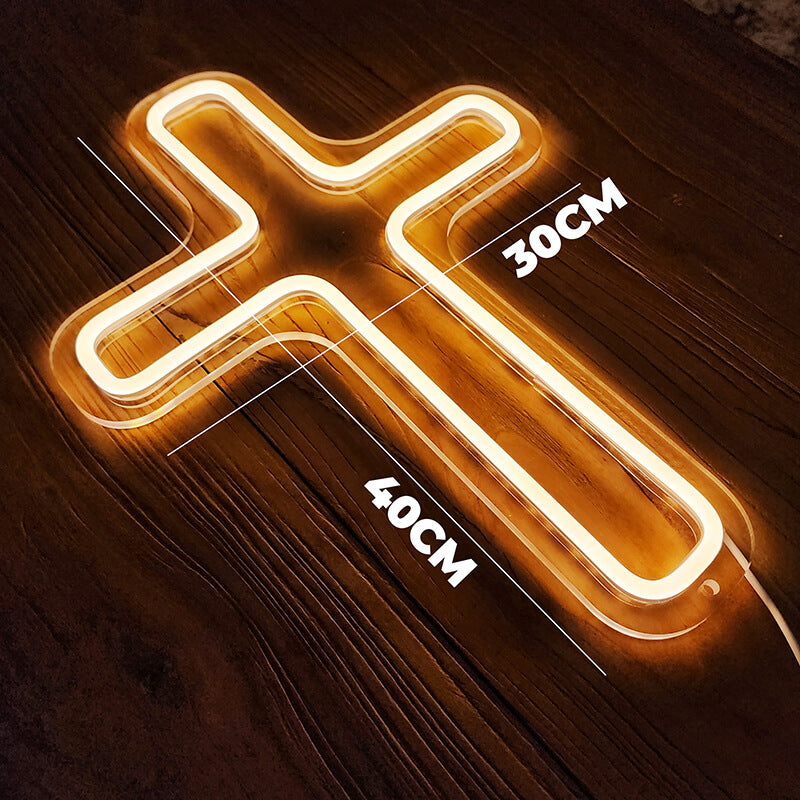 "DAS HEILIGE KREUZ" LED-Neonschild (USB) bayondo