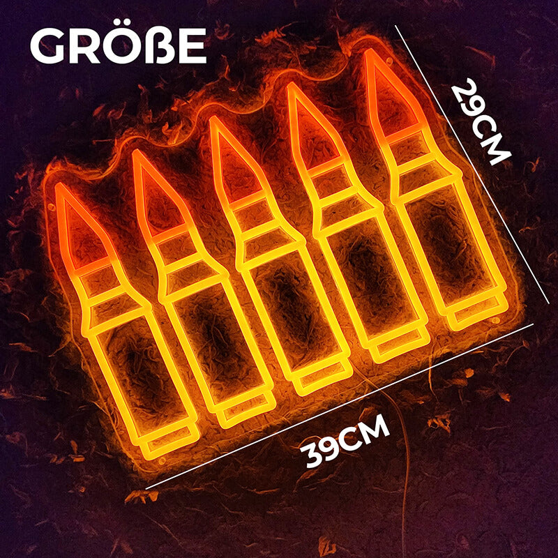 AK47 Patronen LED Schild (29x39cm)