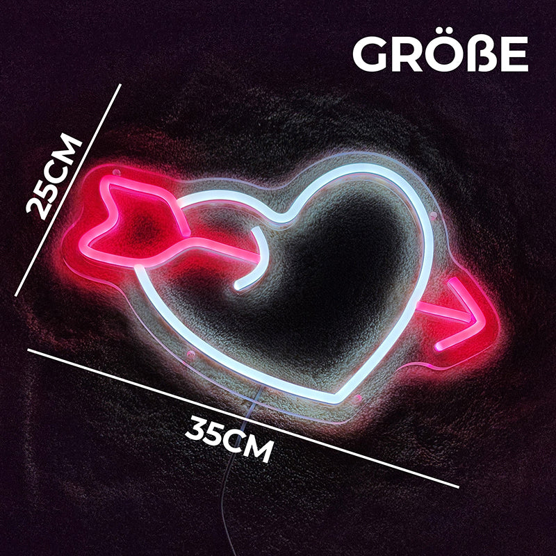 💘"Love Arrow" LED-Neonschild (25x35cm)(USB)