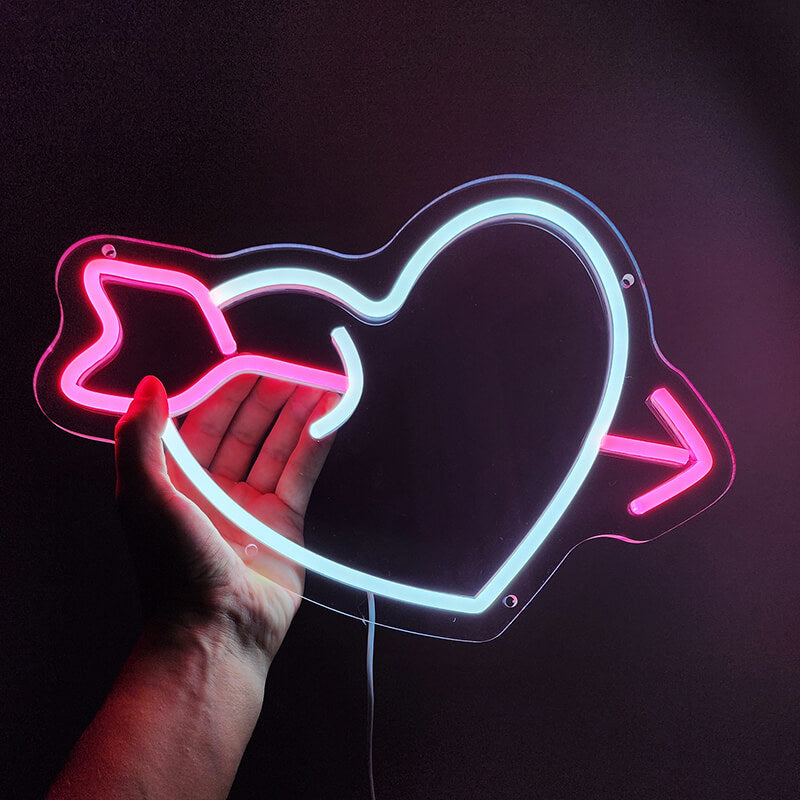 💘"Love Arrow" LED-Neonschild (25x35cm)(USB)