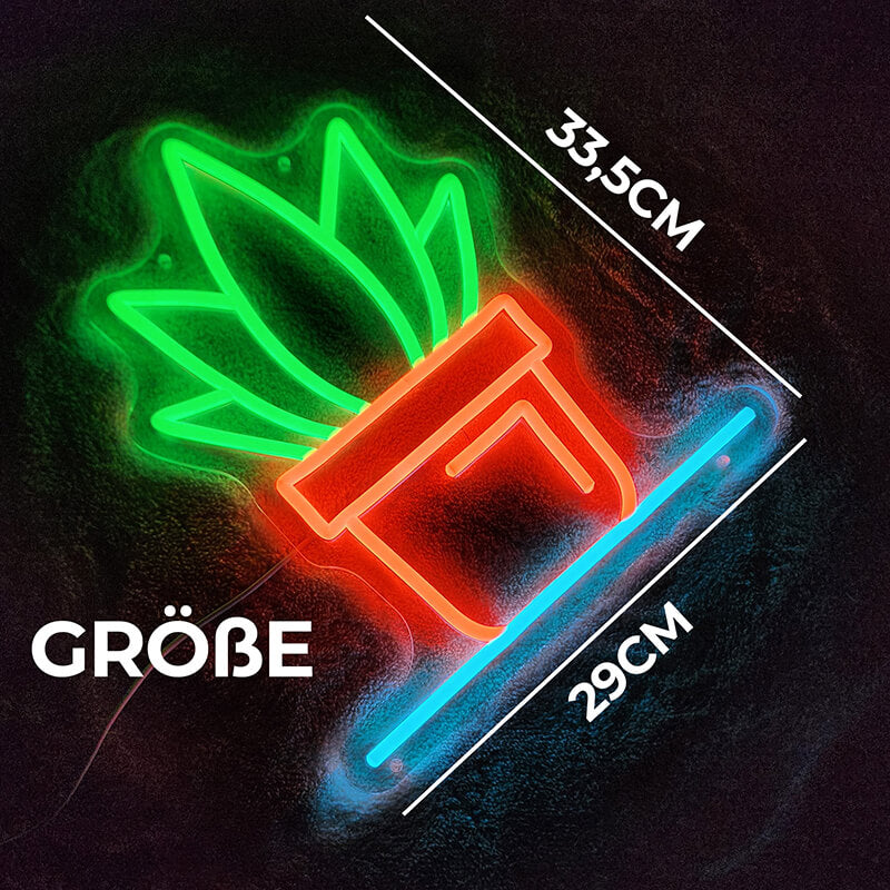 🌱Neon Deko Pflanze (29x33,5cm)(USB)