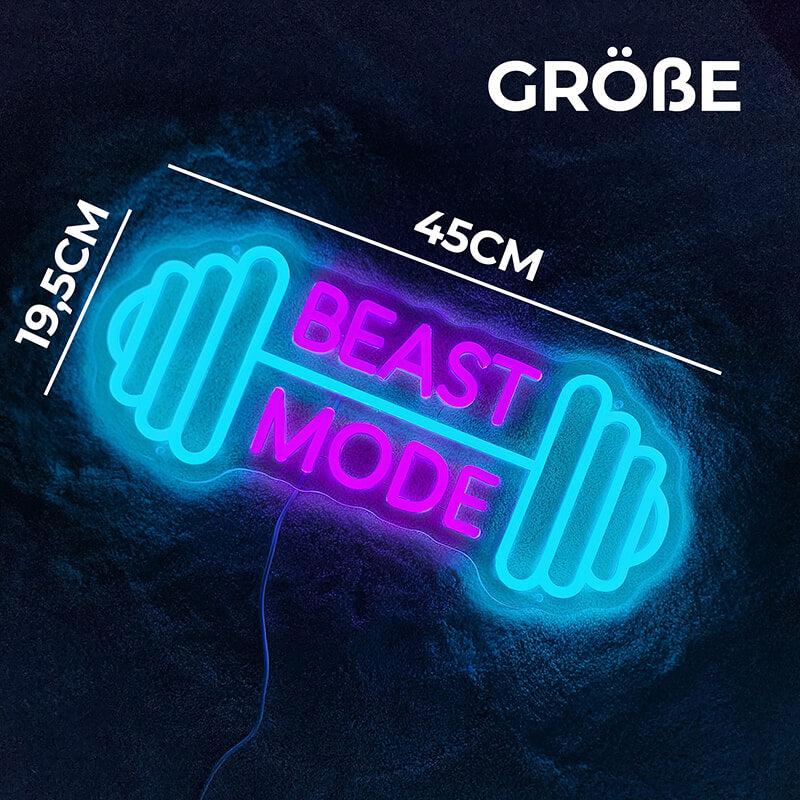 "BEAST MODE" LED-Neonschild (19,5x45)(USB) bayondo