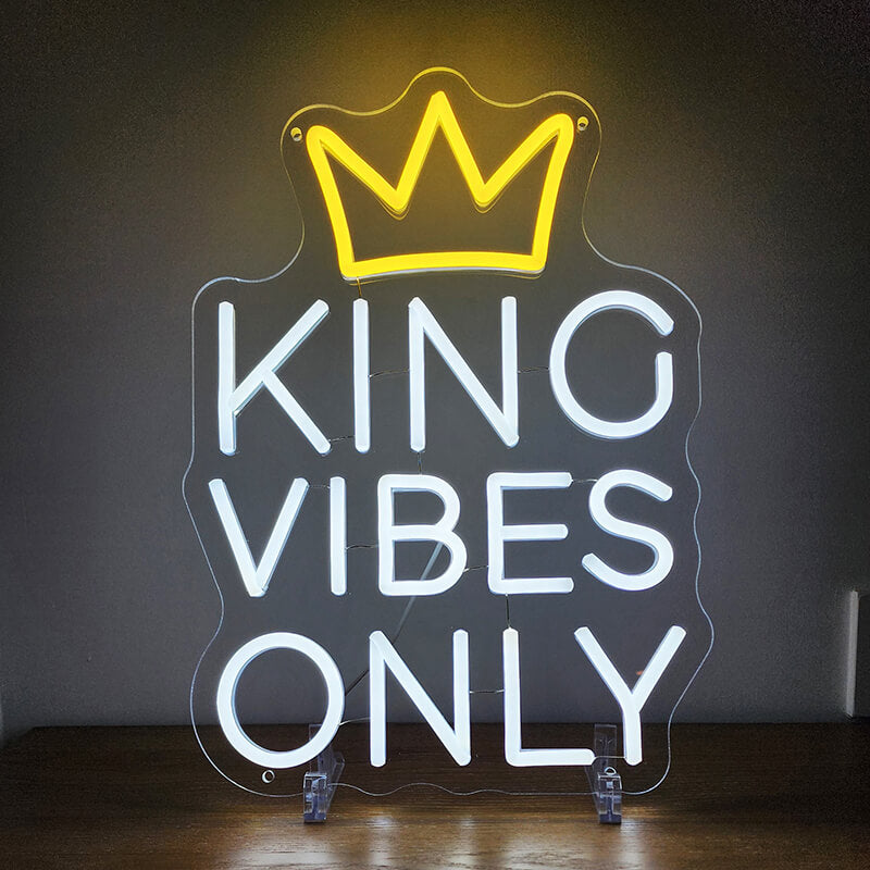 👑KING VIBES ONLY - Neon Schild (29x40cm)(USB)