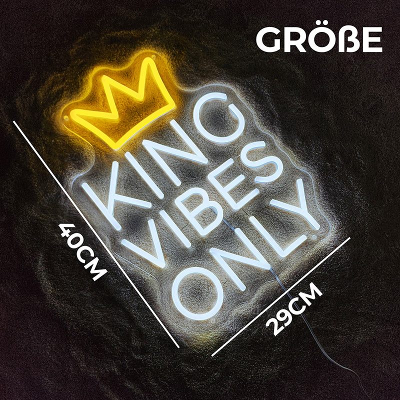 👑KING VIBES ONLY - Neon Schild (29x40cm)(USB) bayondo