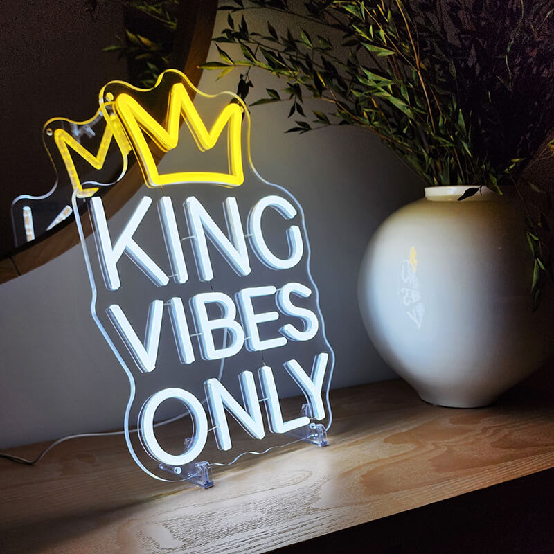 👑KING VIBES ONLY - Neon Schild (29x40cm)(USB)