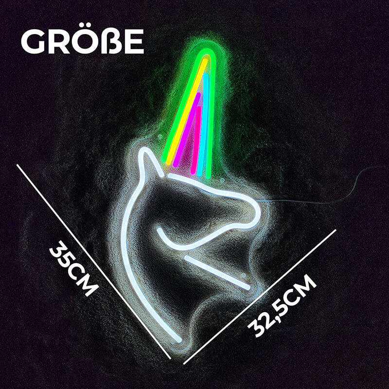 🦄Einhorn LED Neon Leuchtschild (32x35cm)(USB) bayondo