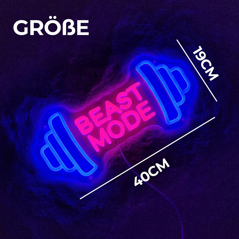 💪BEAST MODE - LED-Neonschild (19x40cm)(USB)