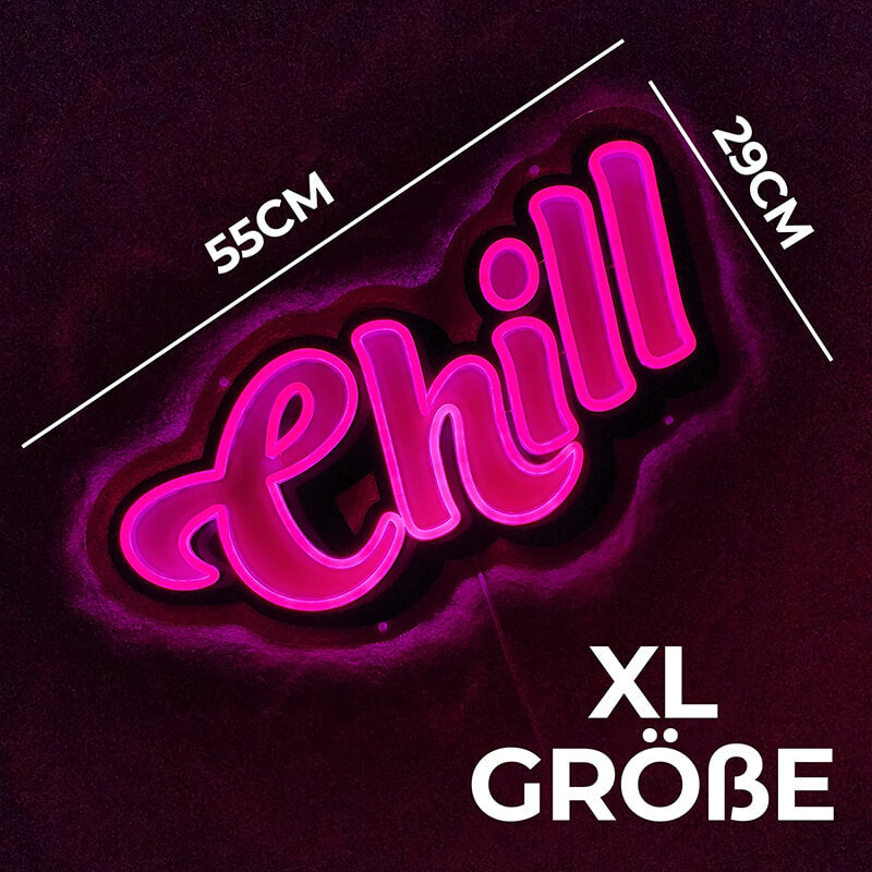 „CHILL“ LED-Neonschild (29x55cm)(USB) bayondo
