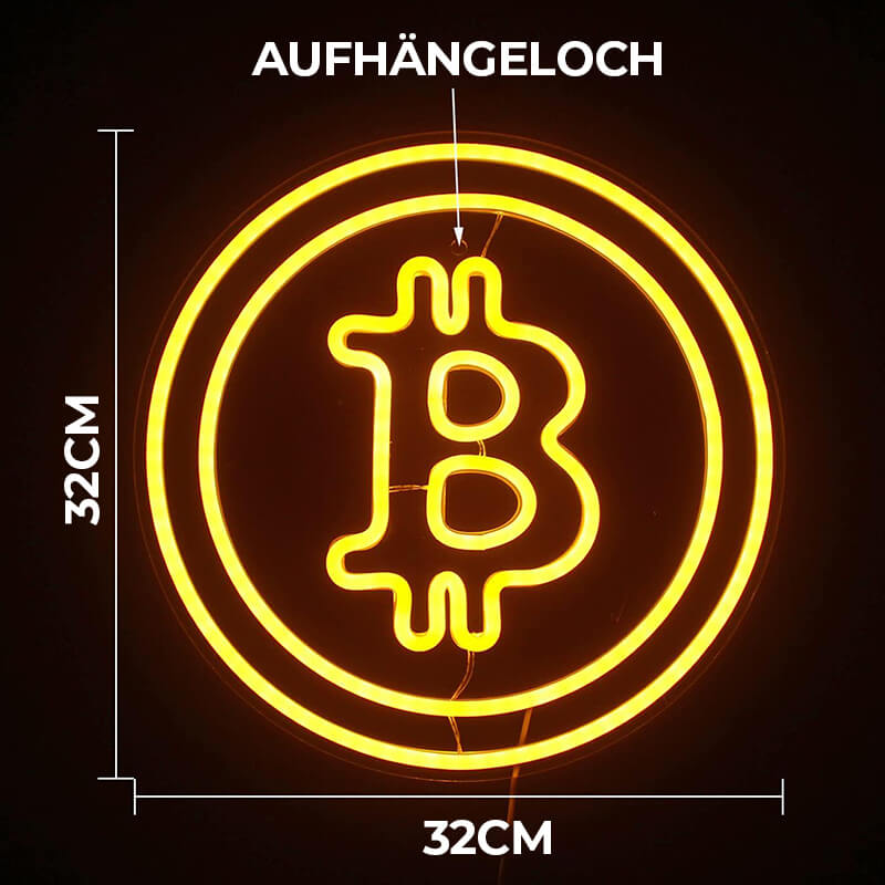 BITCOIN – Rundes Neon LED Schild (32cm)