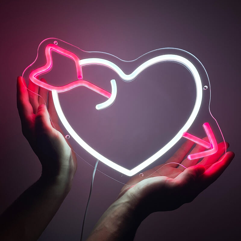 💘"Love Arrow" LED-Neonschild (25x35cm)(USB)