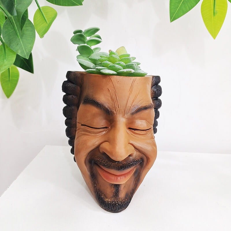 „Happy Face“ Blumen-Kopf-Topf & Stiftehalter 18 cm (Limitierte Edition)