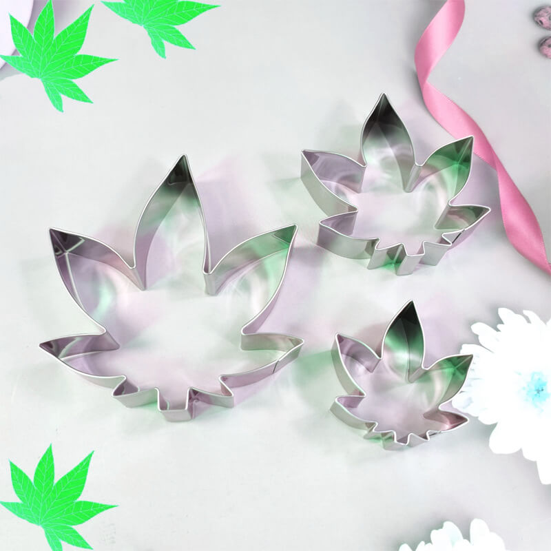 3x Hanfblatt Stanzformen für Plätzchen