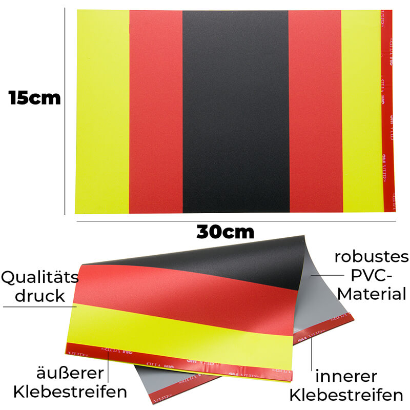 2 Stück – 3D Autoaufkleber mit deutscher Flagge