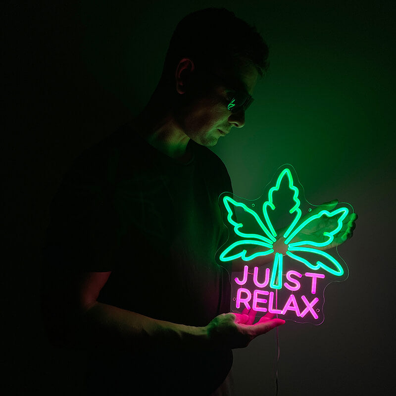 "Just Relax" LED-Neonschild (30x35cm)(USB)