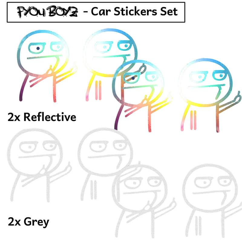 "FYOU BOYZ" Autofenster-Aufkleber (4 Paar-Set)