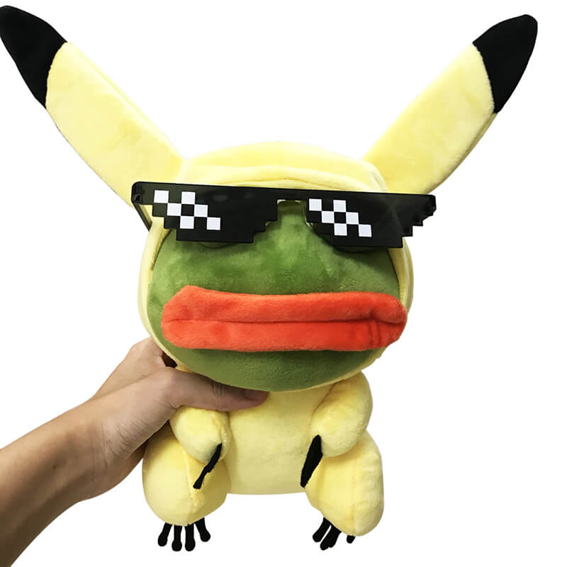 Lustiges Plüschtier "PEPE der traurige Frosch" + Schlafmaske