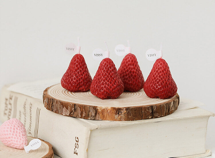 🍓 VISSY Duftkerzen "frische Erdbeeren"- BIG PACK 16/24 Stück aus Soja Wachs