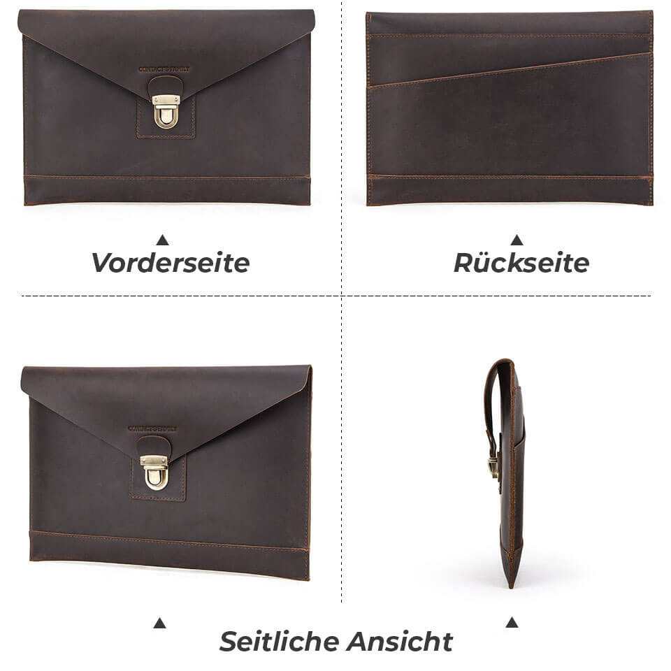 PREMIUM-Echtleder Laptophülle, passend für MacBook Air / Pro 13´, Handarbeit, Schutzhülle, weich und natürlich