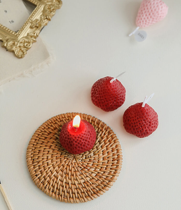 🍓 VISSY Duftkerzen "frische Erdbeeren"- BIG PACK 16/24 Stück aus Soja Wachs