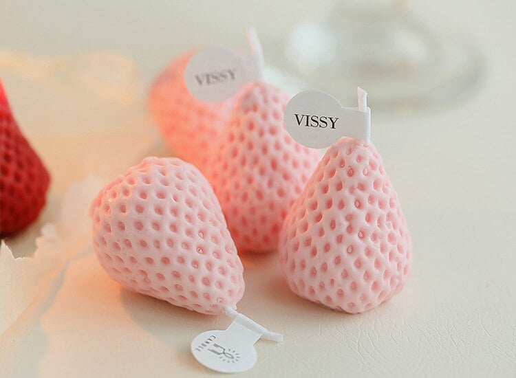 🍓 VISSY Duftkerzen "frische Erdbeeren"- BIG PACK 16/24 Stück aus Soja Wachs