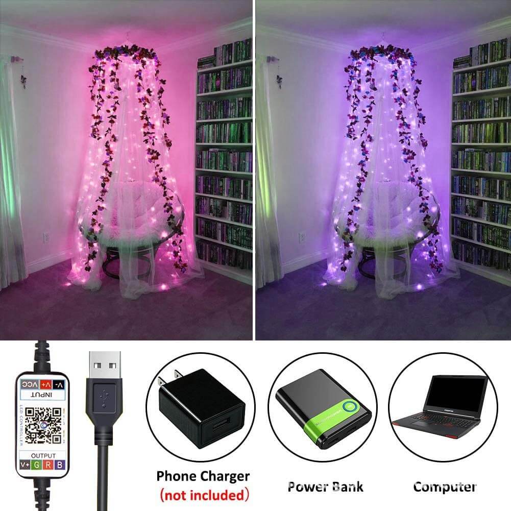 200 LED’s, USB Hängelichter LIGHTPOP – 3x3 Meter mit Fernbedienung und Soundsensor