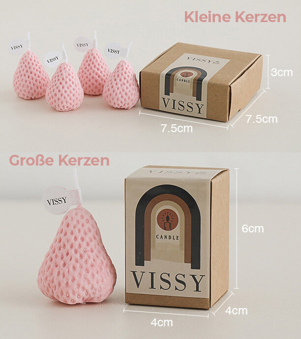 🍓 VISSY Duftkerzen "frische Erdbeeren"- BIG PACK 16/24 Stück aus Soja Wachs