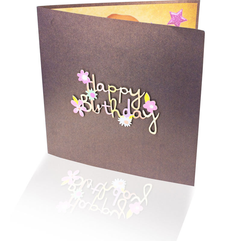 3D Happy Birthday - XL 17x17cm Popup Card mit Sprachaufnahme bayondo