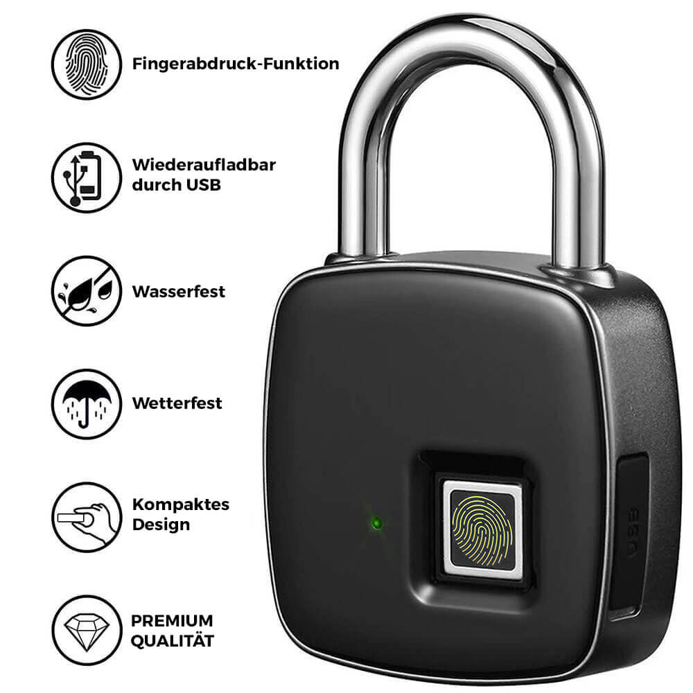 Wasserdichtes Vorhängeschloss mit Fingerabdruck-Scan und Bluetooth-APP