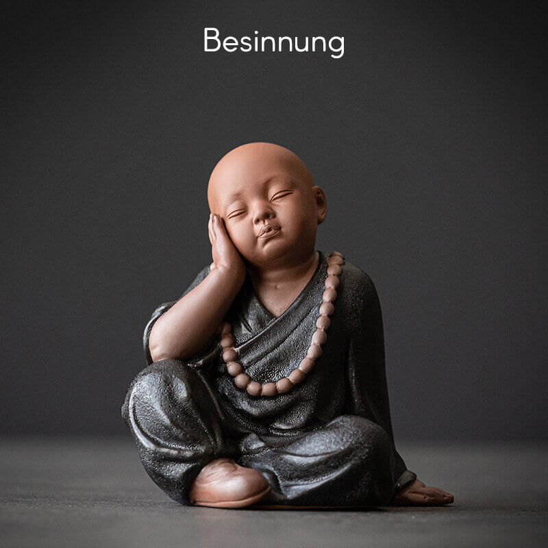 "Sechs kleine Mönche" Hochwertige Feng-Shui Ton-Skulpturen für Glück und Harmonie