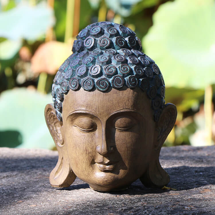 Tathagata Buddha-Kopf aus Kunstharz