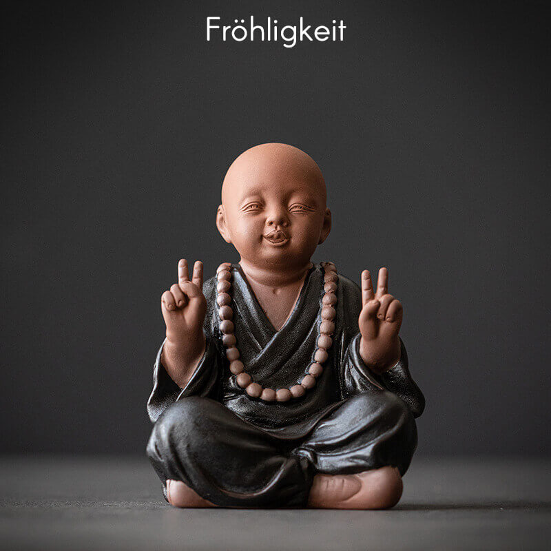 "Sechs kleine Mönche" Hochwertige Feng-Shui Ton-Skulpturen für Glück und Harmonie