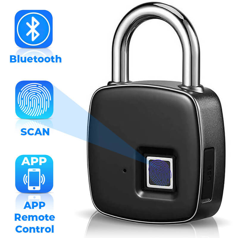 Wasserdichtes Vorhängeschloss mit Fingerabdruck-Scan und Bluetooth-APP