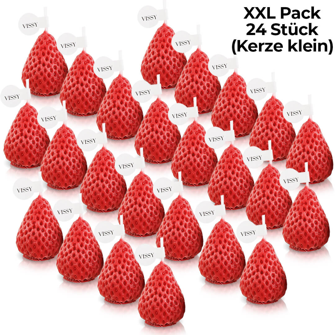 🍓 VISSY Duftkerzen "frische Erdbeeren"- BIG PACK 16/24 Stück aus Soja Wachs