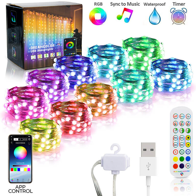 200 LED’s, USB Hängelichter LIGHTPOP – 3x3 Meter mit Fernbedienung und Soundsensor