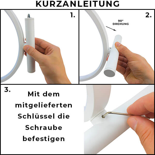 "RELAX" dimmbare Ringleuchte, Farbtherapie Licht, Dekoration in Schwarz oder Weiß