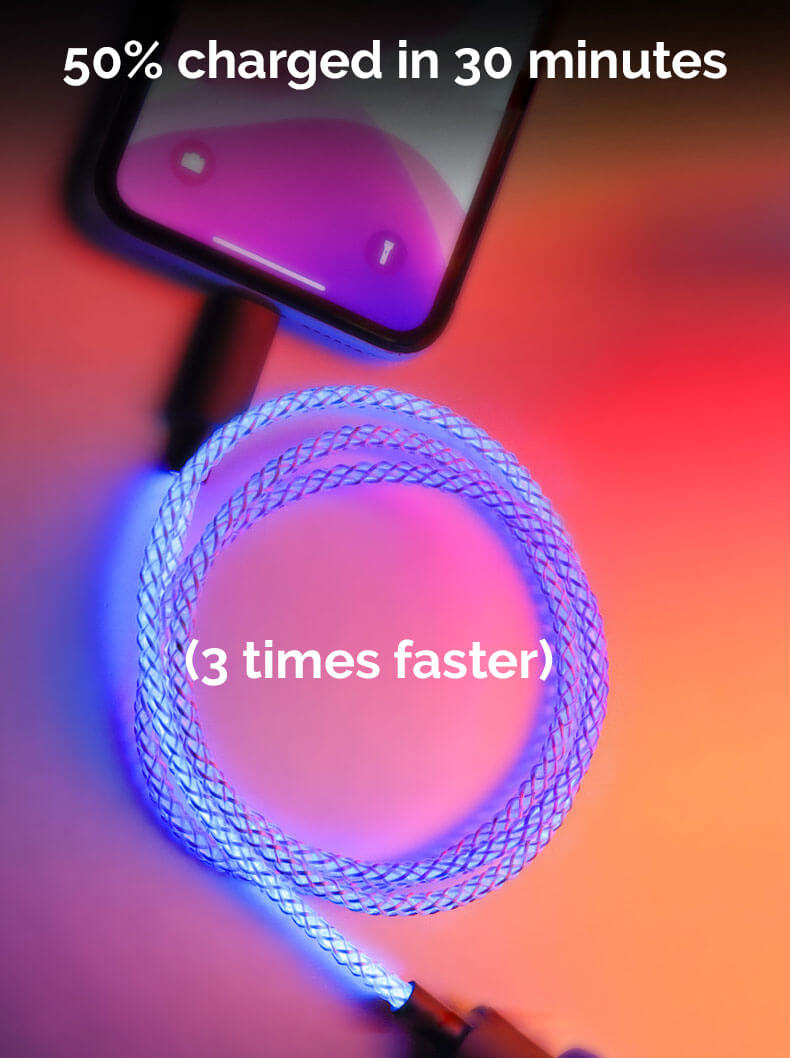*NEU* RGB LIGHT UP - Schnelladekabel für iPhone & Android