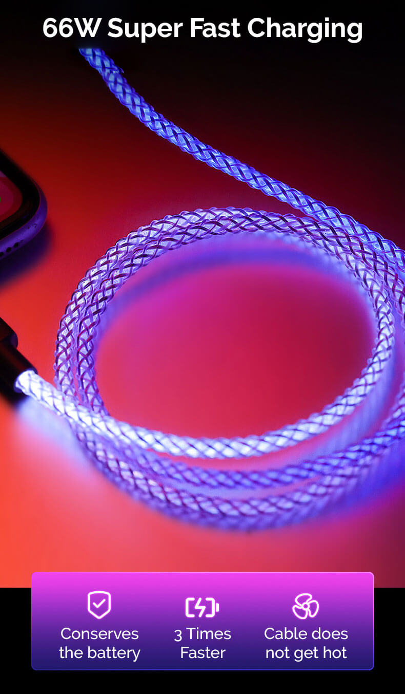 *NEU* RGB LIGHT UP - Schnelladekabel für iPhone & Android bayondo