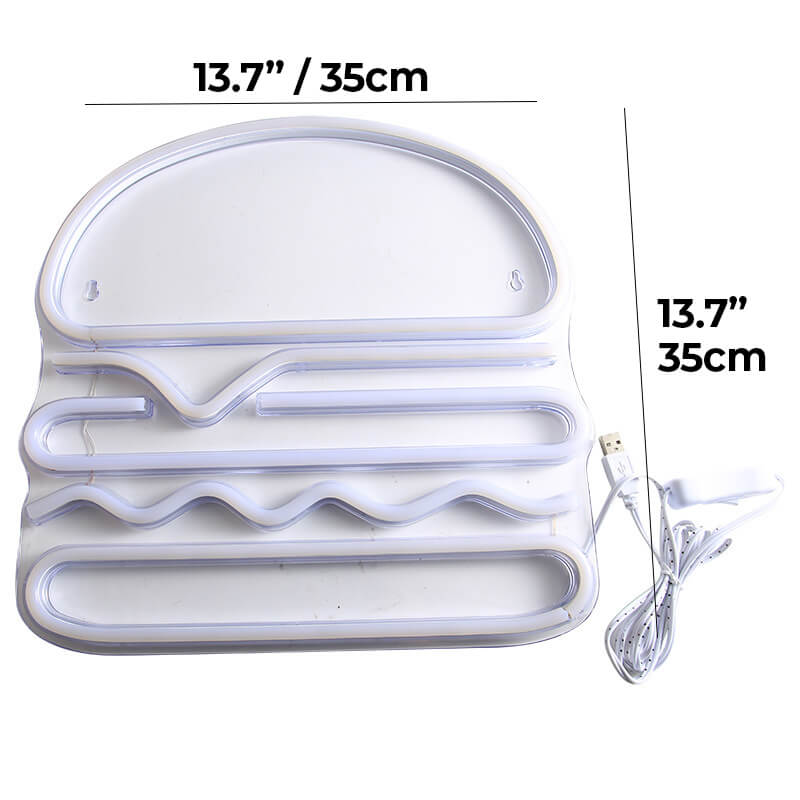 BIG BURGER – LED Neon Schild (Größe 35x35cm) BAYONDO