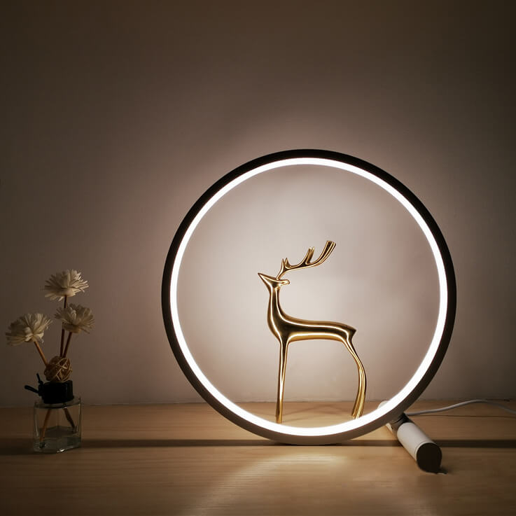 "RELAX" dimmbare Ringleuchte, Farbtherapie Licht, Dekoration in Schwarz oder Weiß