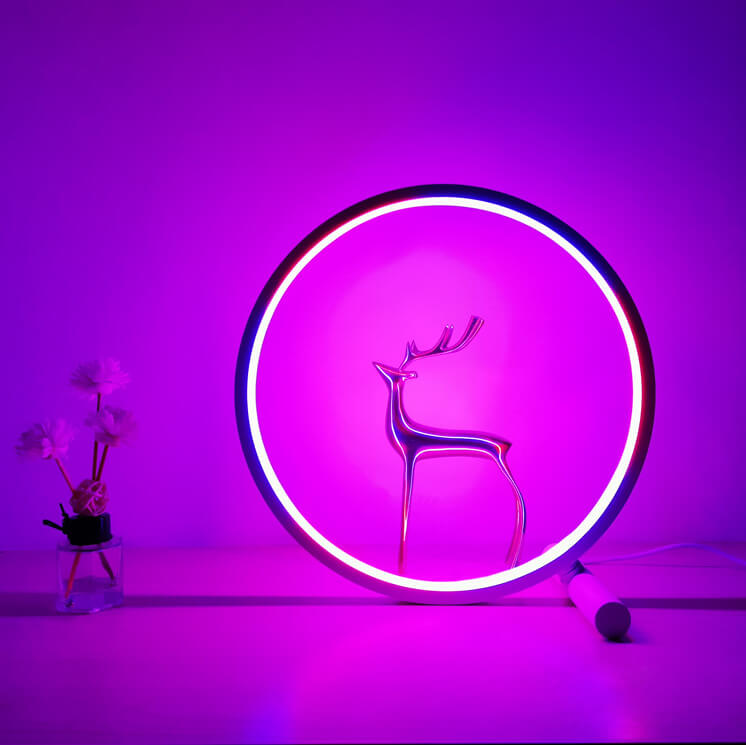 "RELAX" dimmbare Ringleuchte, Farbtherapie Licht, Dekoration in Schwarz oder Weiß
