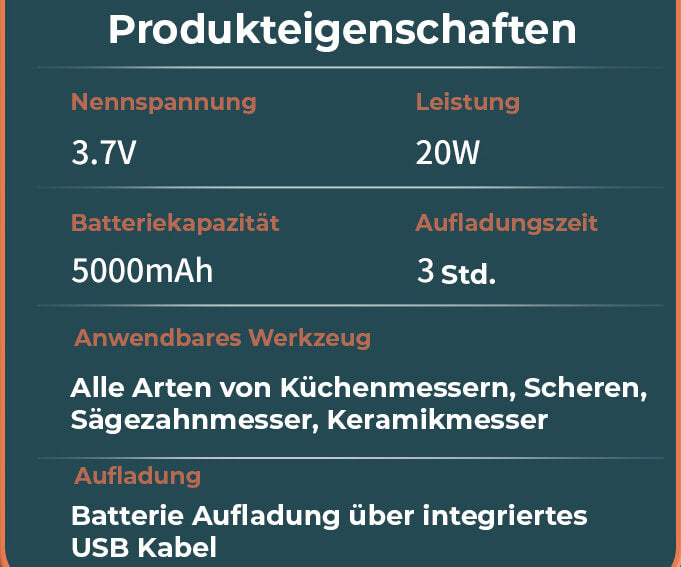 Kabelloser USB Messerschärfer BLADE MASTER bayondo
