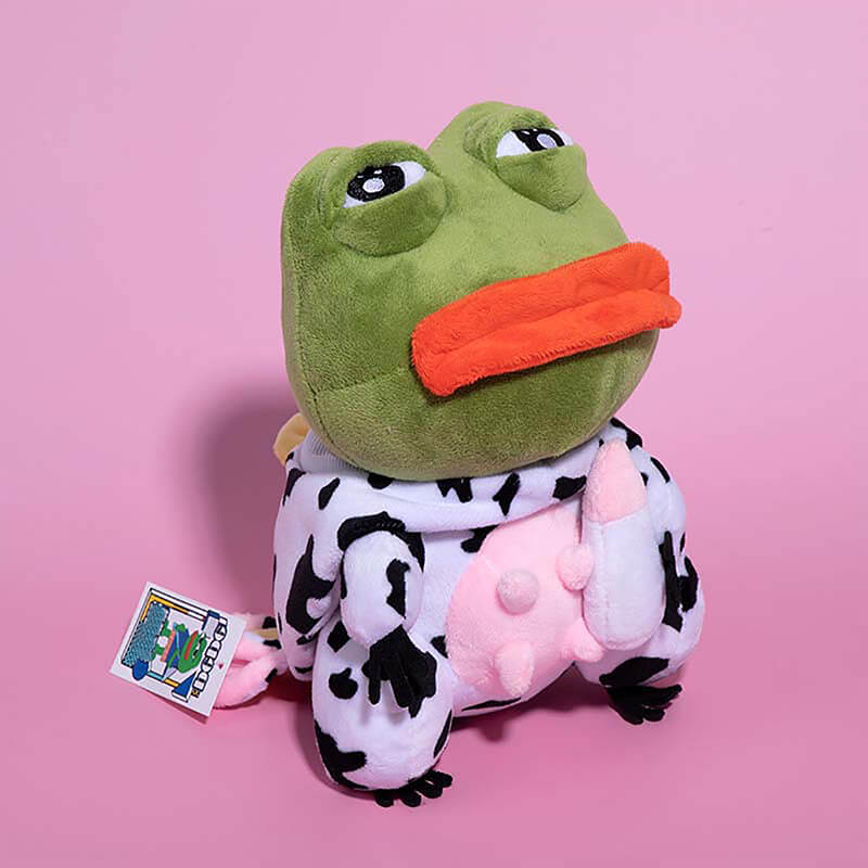 Lustiges Plüschtier "PEPE der traurige Frosch" + Schlafmaske