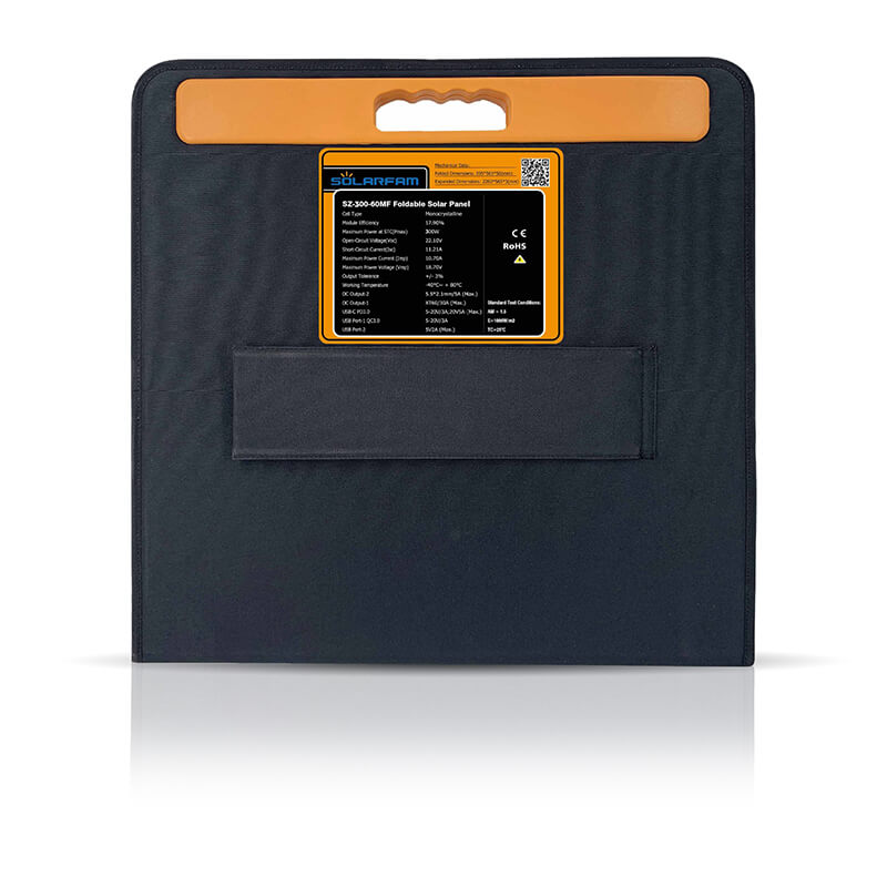 SUNPRO 300Watt 12V Monokristalline Outdoor-Solarpanel - Integrierte Anschlüsse, Faltbar, mit Tragegriffen und Standfüßen