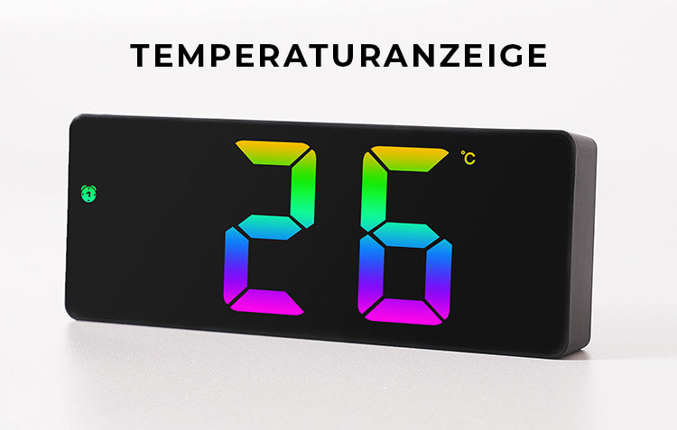 *NEU* Farbige LED Spiegel-Uhr
