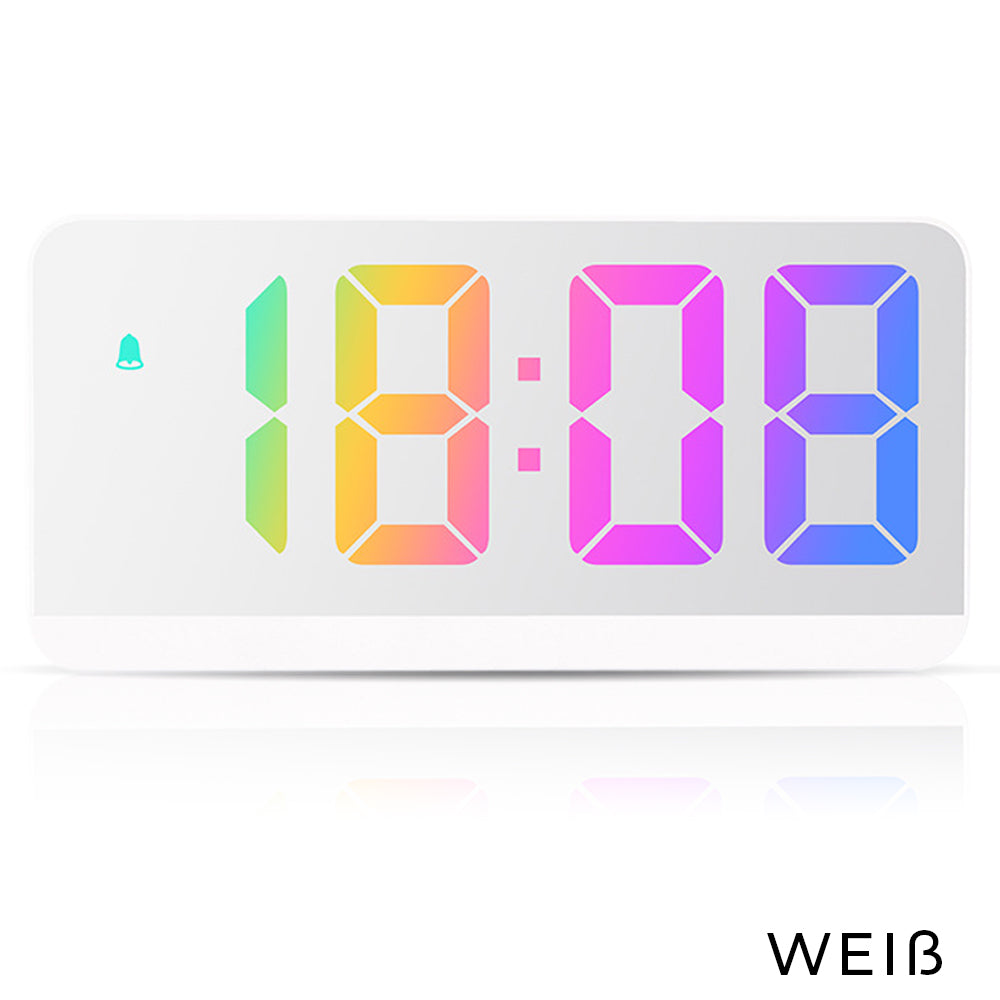 *NEU* Farbige LED Spiegel-Uhr