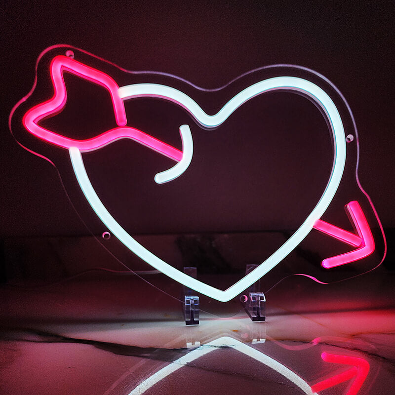 💘"Love Arrow" LED-Neonschild (25x35cm)(USB)