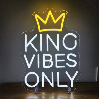 👑KING VIBES ONLY - Neon Schild (29x40cm)(USB)