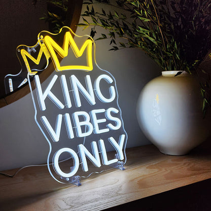 👑KING VIBES ONLY - Neon Schild (29x40cm)(USB)